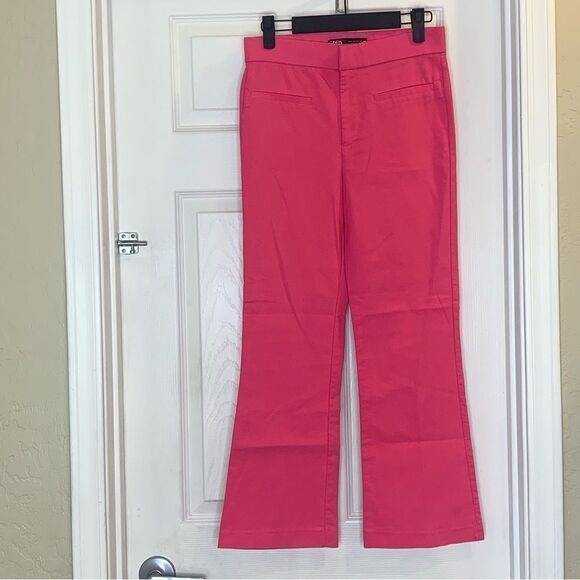 Zara Pink High Rise Cropped Pants Size Small - Picture 1 of 9